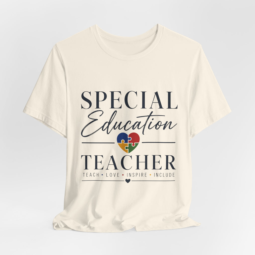 Special Education Teacher Shirt | Teach Love Inspire T-Shirt | Puzzle Heart Graphic Tee | Autism Acceptance Gift | Inclusive Teacher