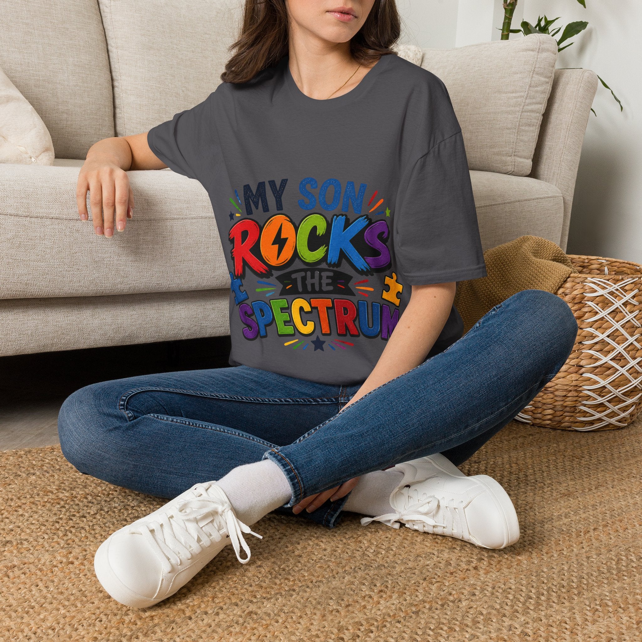 My Son Rocks the Spectrum Shirt, Autism Mom Shirt, Proud Autism Parent Tee, Autism Acceptance T-Shirt, Special Needs Mom Apparel