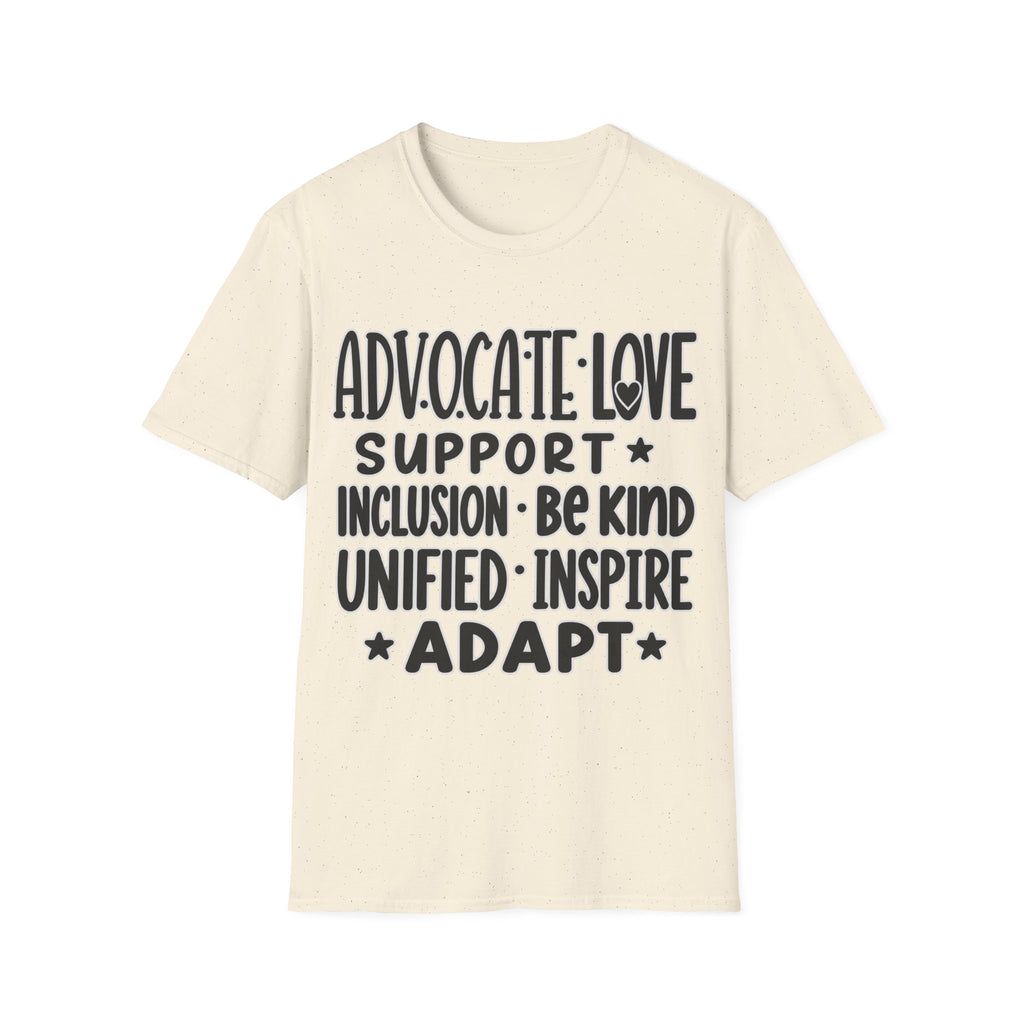 Advocate Support Inclusion Love T-Shirt, Disability Awareness Shirt, Inclusive Typography Tee, Disability Advocate Gift