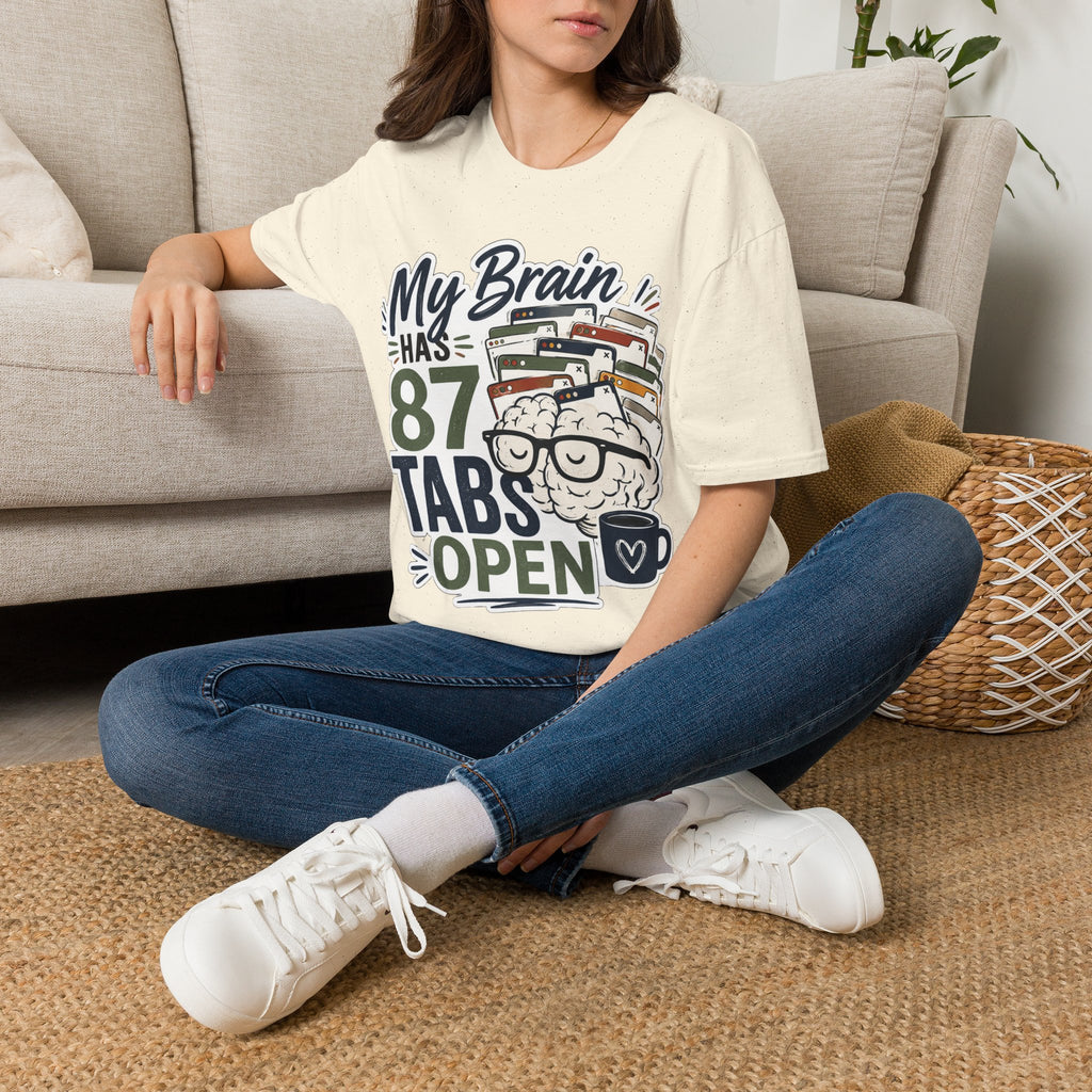 My Brain Has 87 Tabs Open Shirt | Funny ADHD T-Shirt | Overthinking Graphic Tee | Coffee Lover Shirt | Neurodivergent Humor | Mental Health