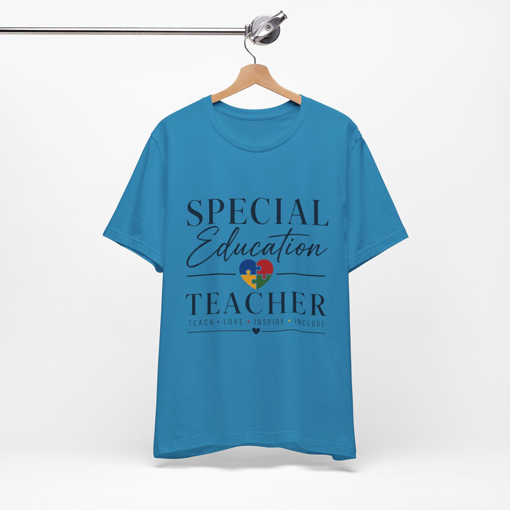 Special Education Teacher Shirt | Teach Love Inspire T-Shirt | Puzzle Heart Graphic Tee | Autism Acceptance Gift | Inclusive Teacher
