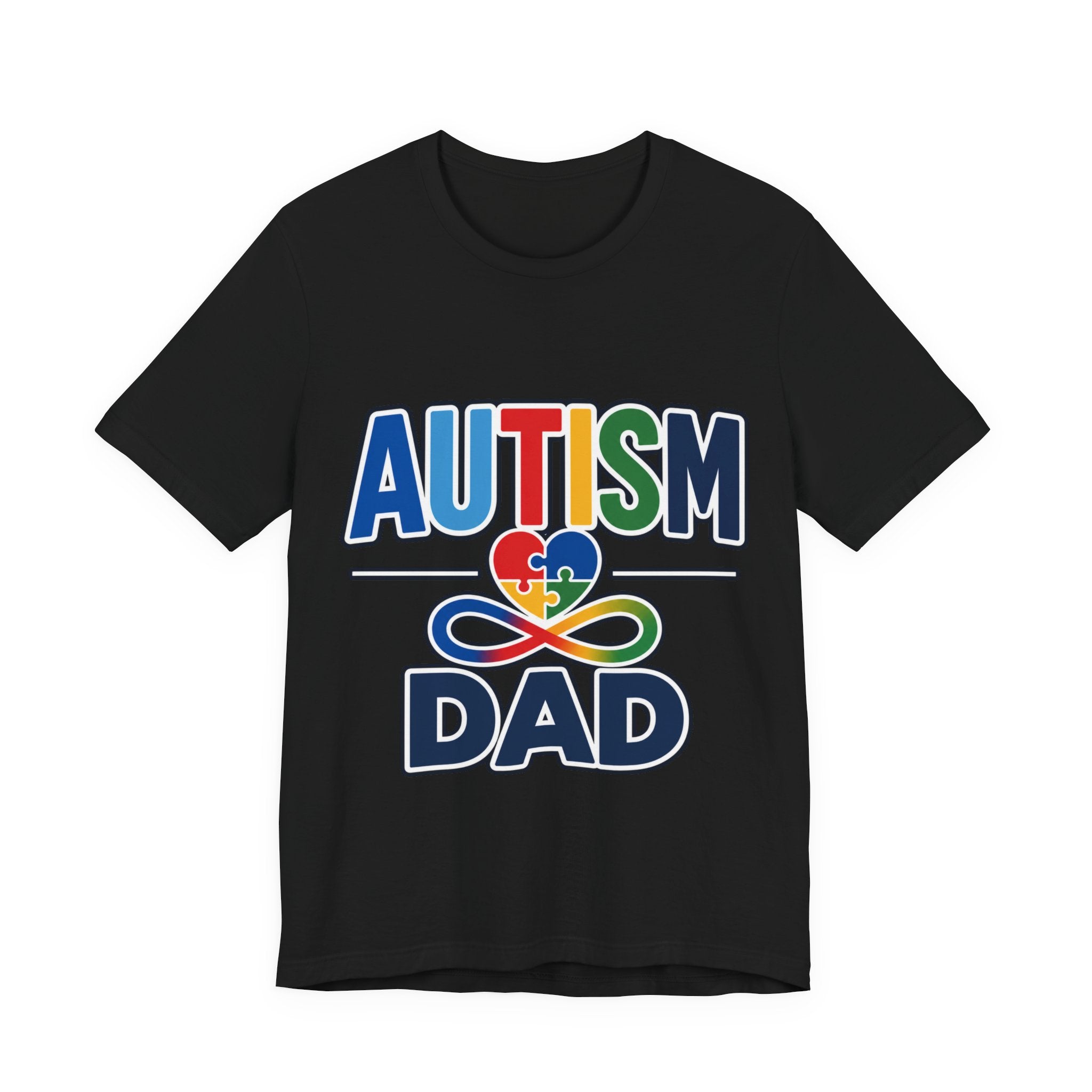 Autism Dad Shirt | Proud Autism Father T-Shirt | Colorful Puzzle Heart Infinity Design | Autism Awareness Gift for Dad | Autism Acceptance Tee