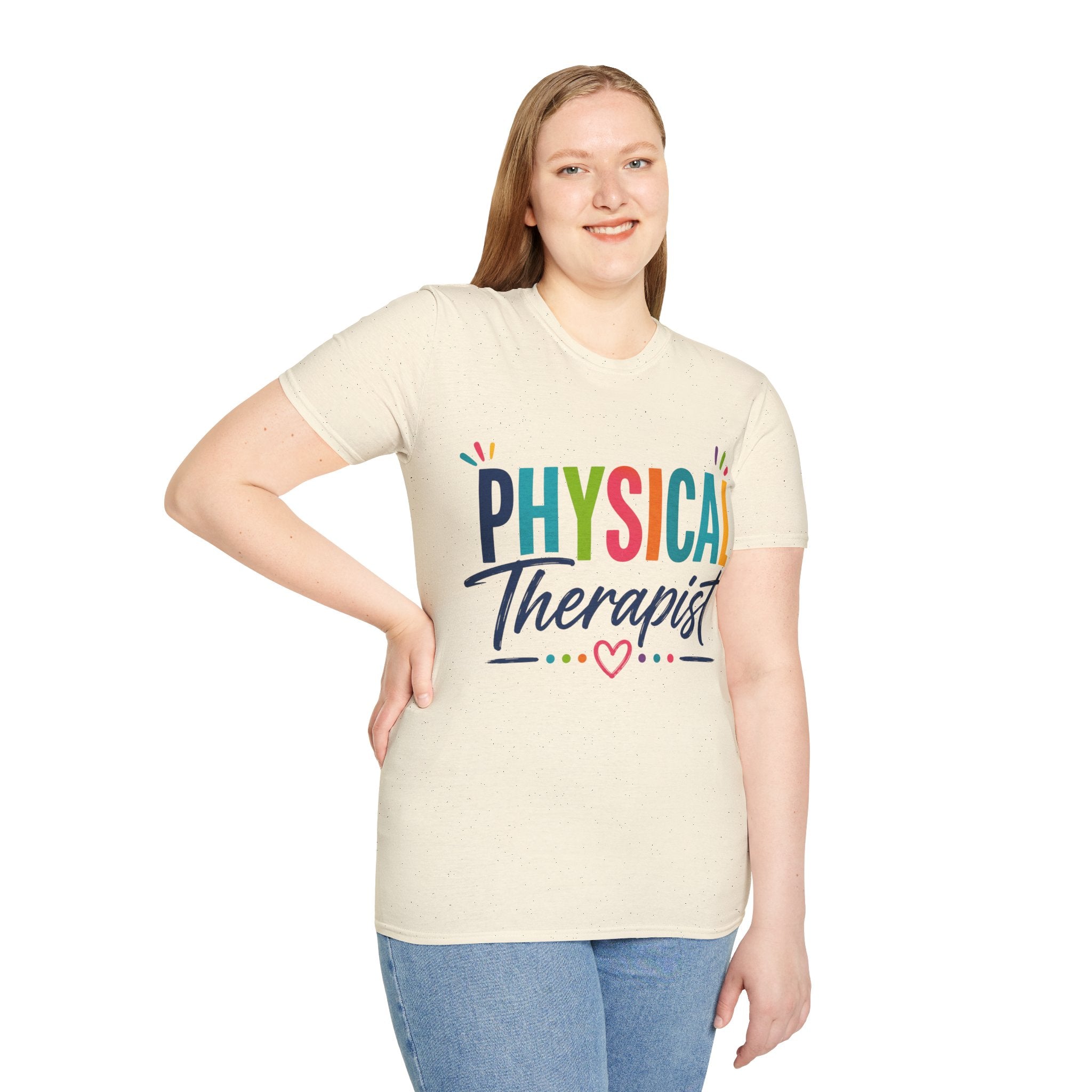 Physical Therapist Shirt | Colorful Typography Heart T-Shirt | Physical Therapy Gift | Healthcare Professional Apparel | Therapist Shirt