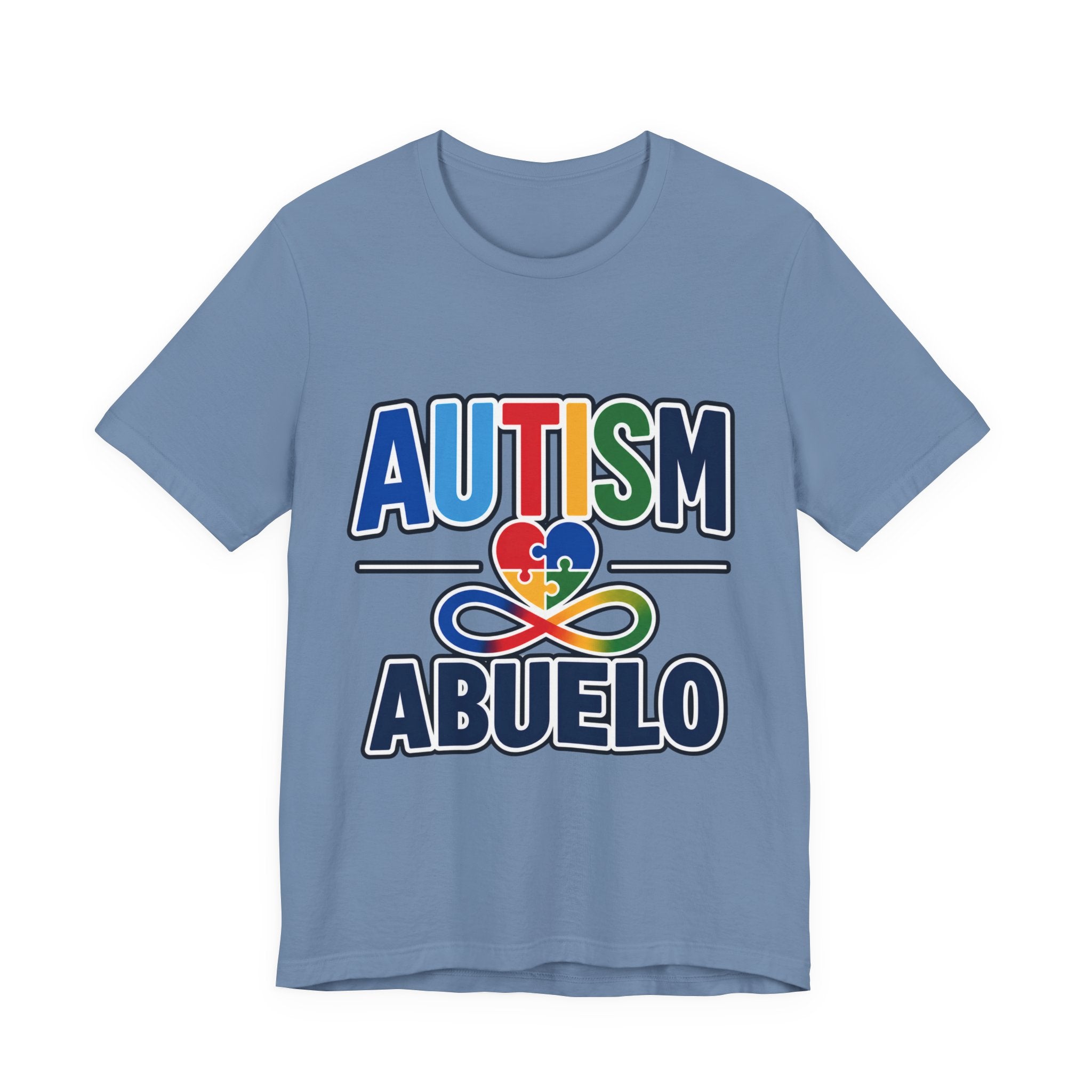 Autism Abuelo Shirt | Proud Autism Grandpa T-Shirt | Spanish Grandpa Puzzle Heart Infinity Design | Autism Awareness & Acceptance Gift