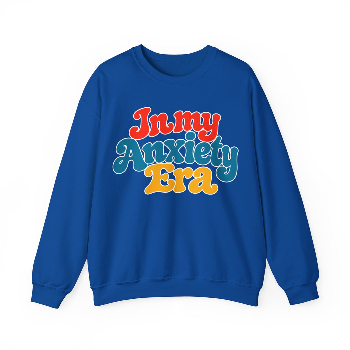 In My Anxiety Era sweatshirt | Crewneck Sweatshirt, Retro Script Mental Health Tee