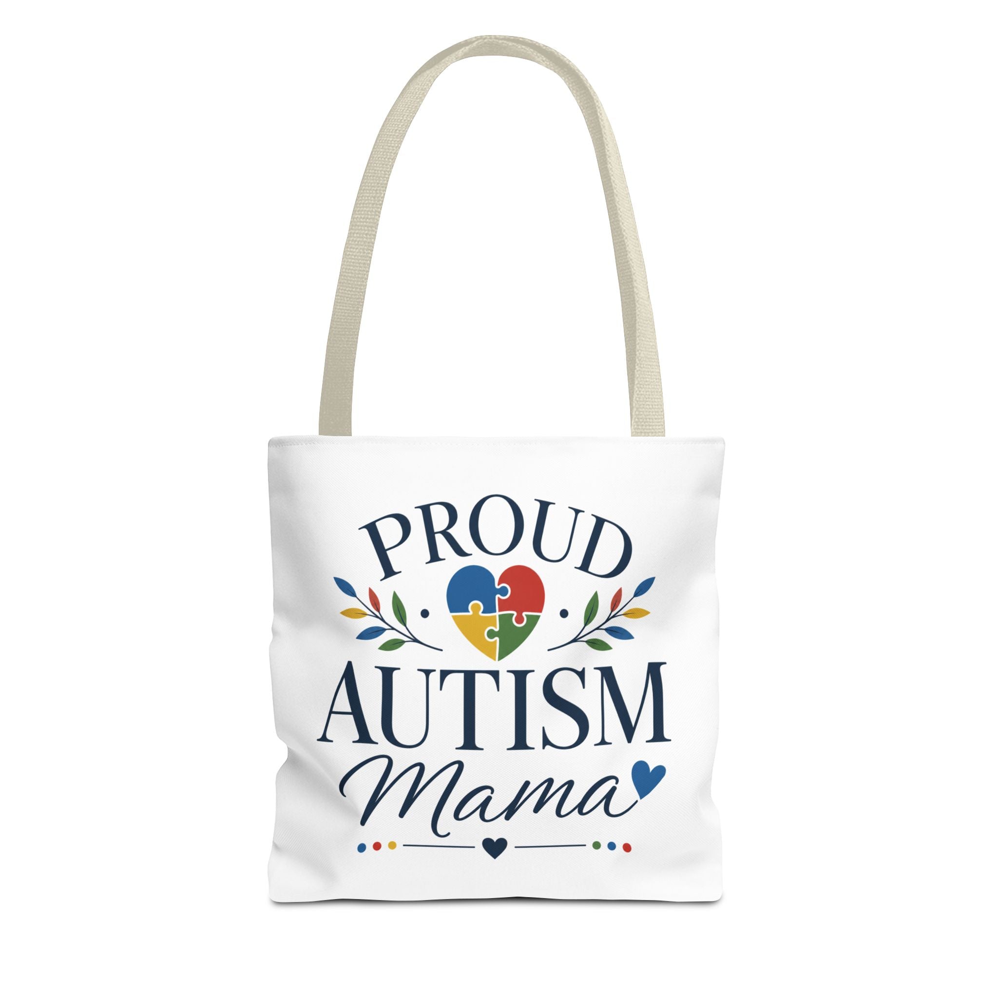 Proud Autism Mama Tote Bag | Puzzle Heart Support Awareness