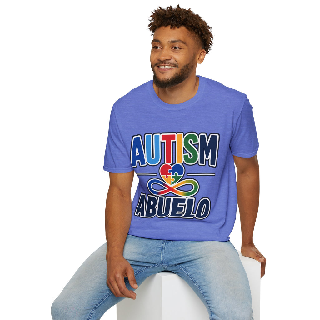 Autism Puzzle Heart Infinity Abuelo T-Shirt | Grandfather Awareness Tee