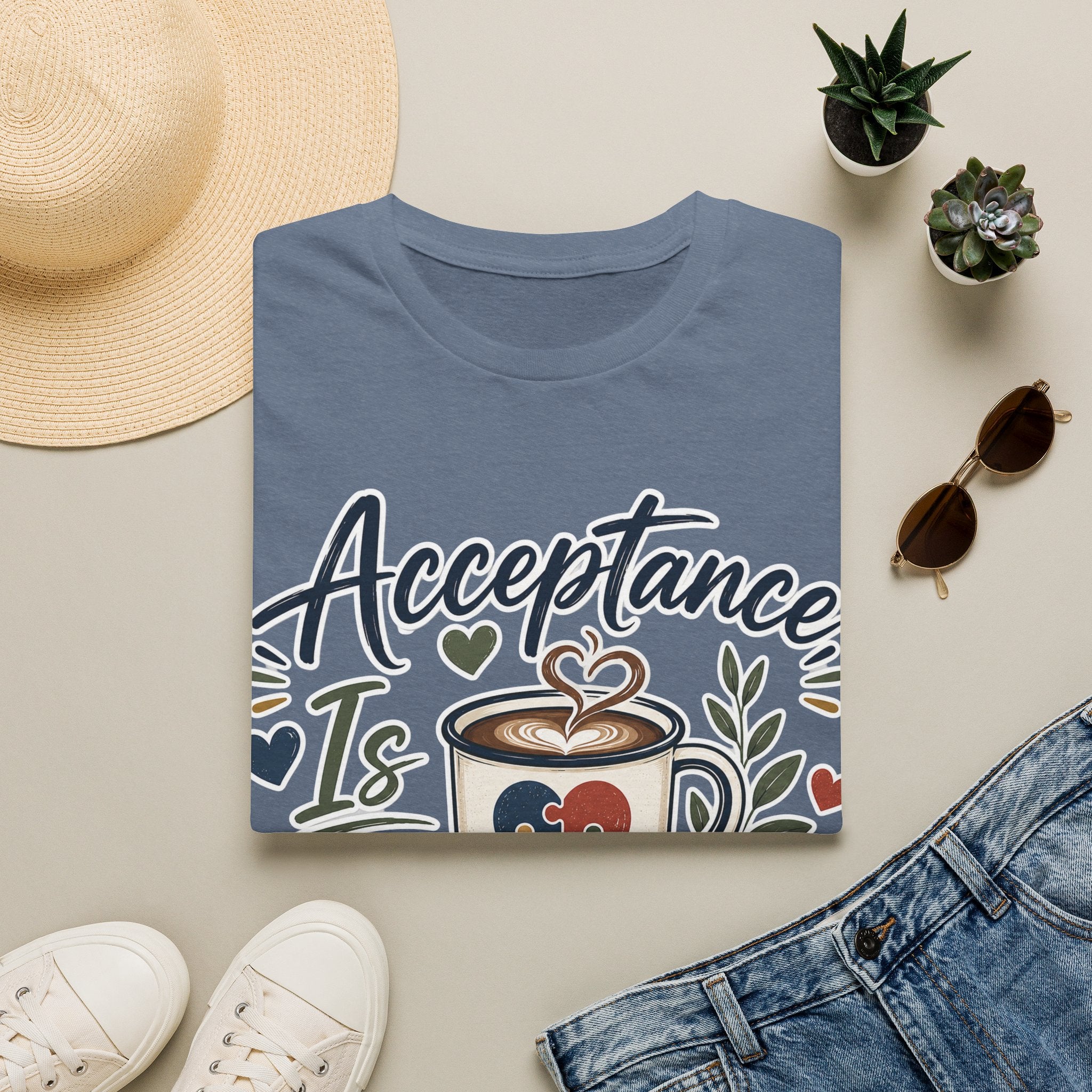 Acceptance Is Always Brewing Shirt | Coffee Lover T-Shirt | Autism Acceptance Tee | Inclusive Graphic Shirt | Barista Gift