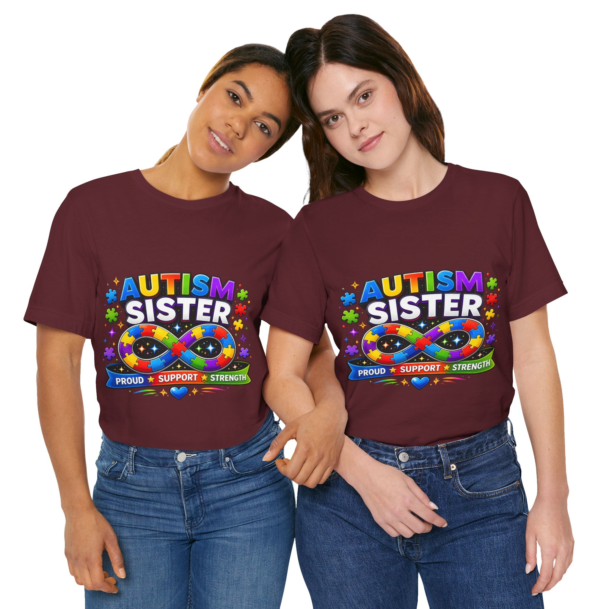 Autism Sister Tee | Puzzle Infinity Support Strength Shirt