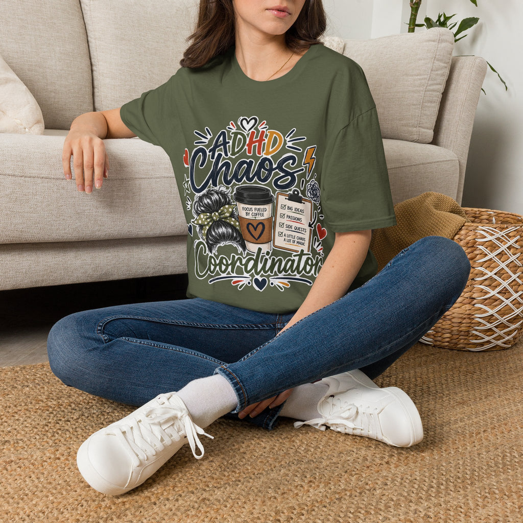 ADHD Chaos Coordinator Shirt | Funny ADHD T-Shirt | ADHD Awareness Graphic Shirt | Mental Health Gift | Coffee & Chaos Apparel