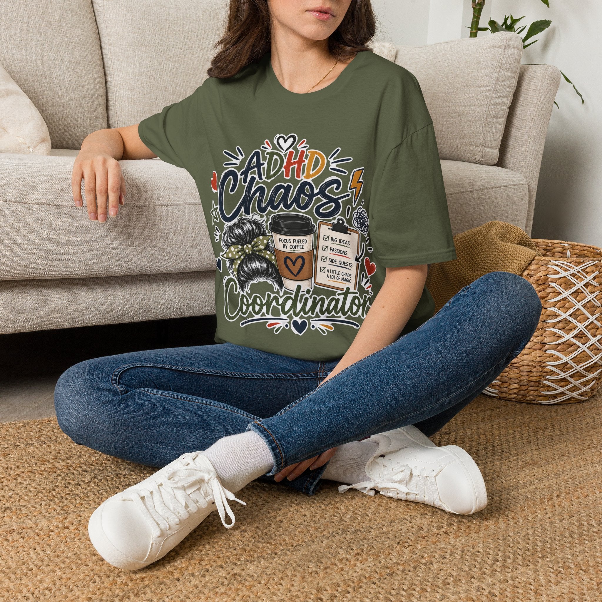 ADHD Chaos Coordinator Shirt | Funny ADHD T-Shirt | ADHD Awareness Graphic Shirt | Mental Health Gift | Coffee & Chaos Apparel