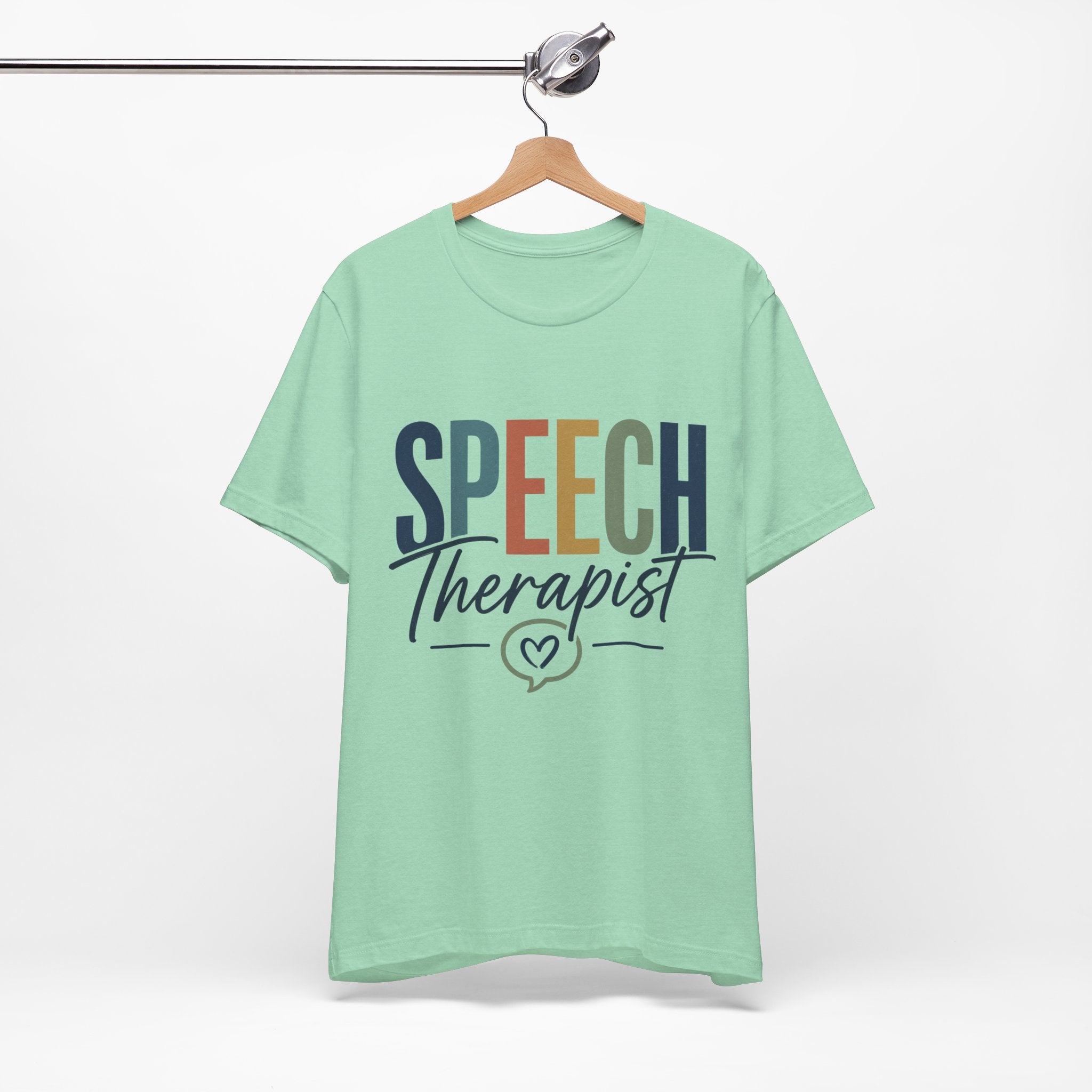 Speech Therapist Shirt | SLP T-Shirt | Heart Typography Graphic Tee | Speech Language Pathologist Gift | Therapist Appreciation Apparel