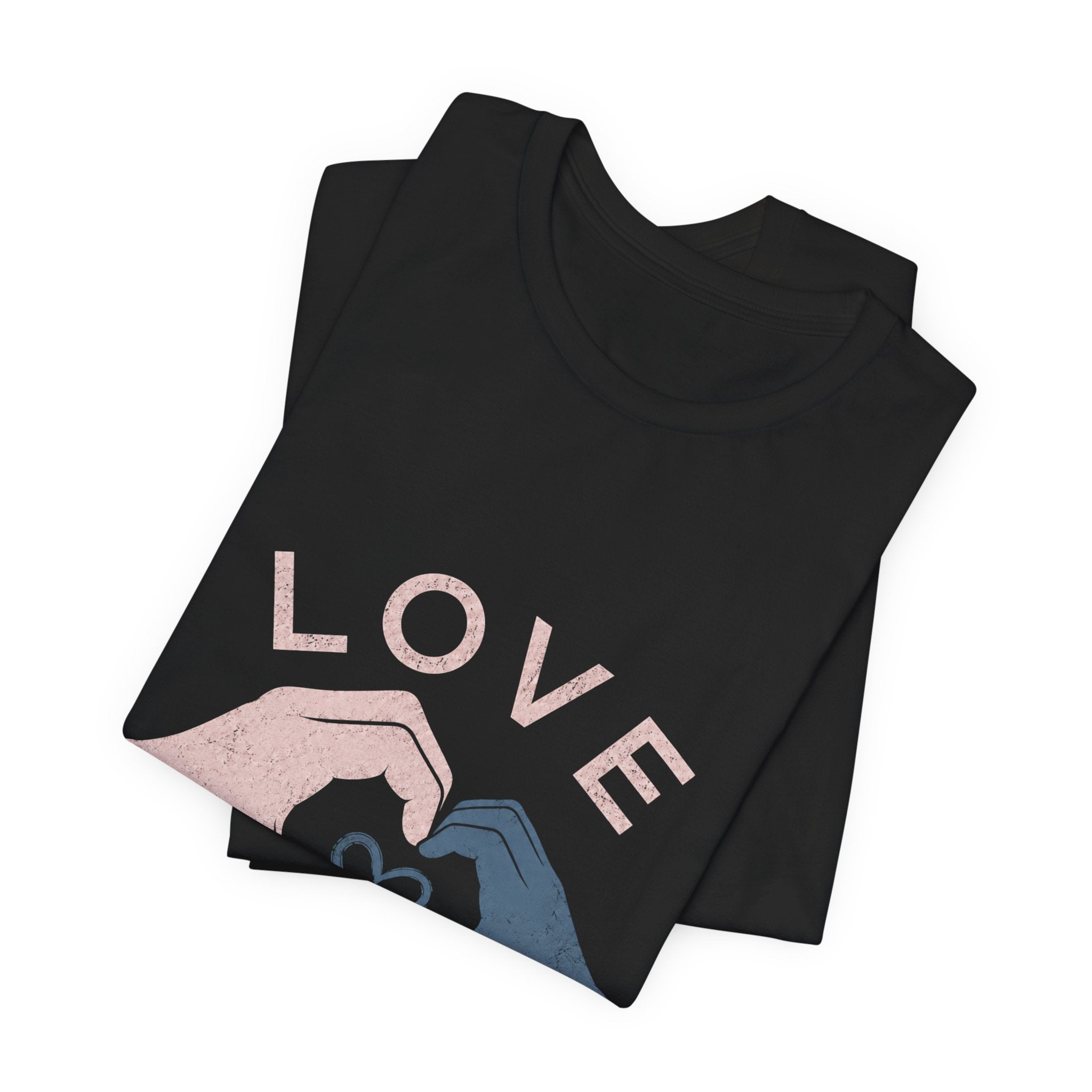 Love Makes Us Strong Autism Acceptance T-Shirt | Heart Hands Tee