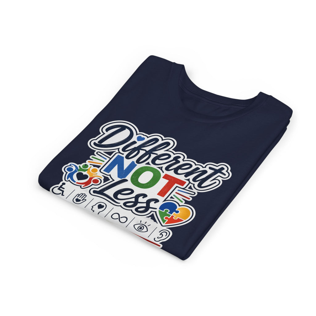 Youth Tee — "Different Not Less" Inclusive Pride Autism Awareness Shirt