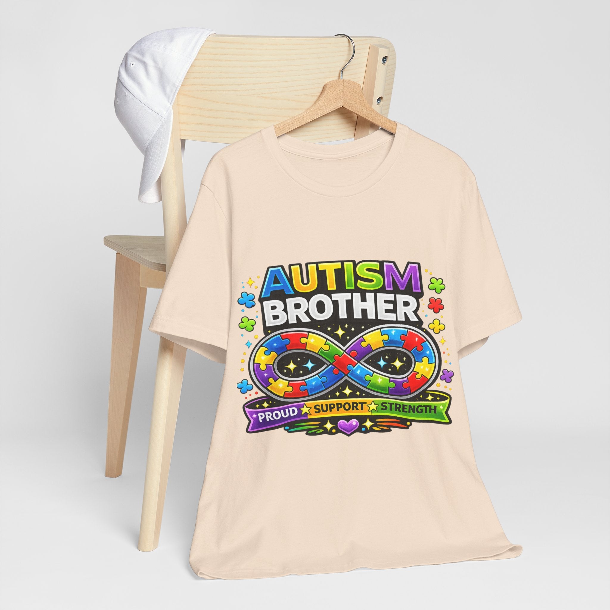 Autism Brother Infinity Puzzle Ribbon T-Shirt | Proud Support Strength
