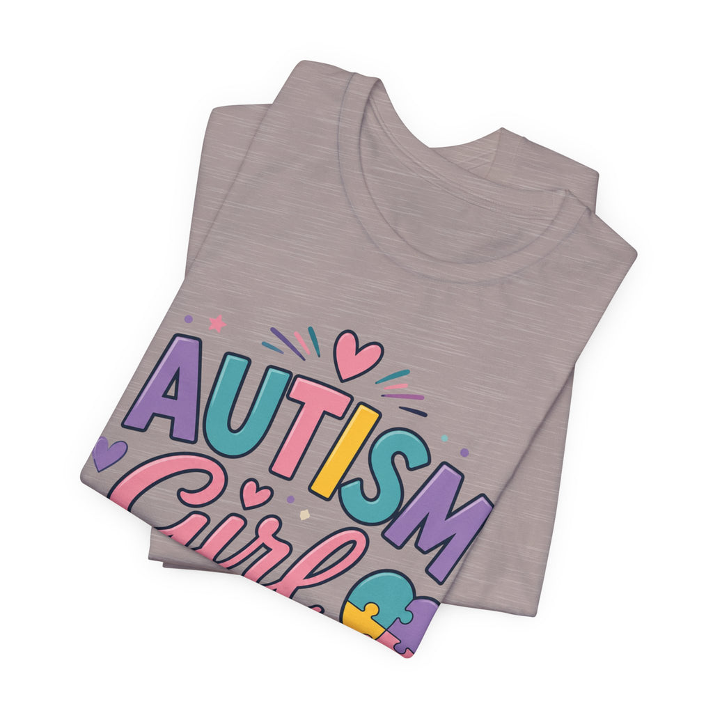 Autism Girl Mom T-Shirt | Puzzle Heart Mom Tee, Neurodiversity Support