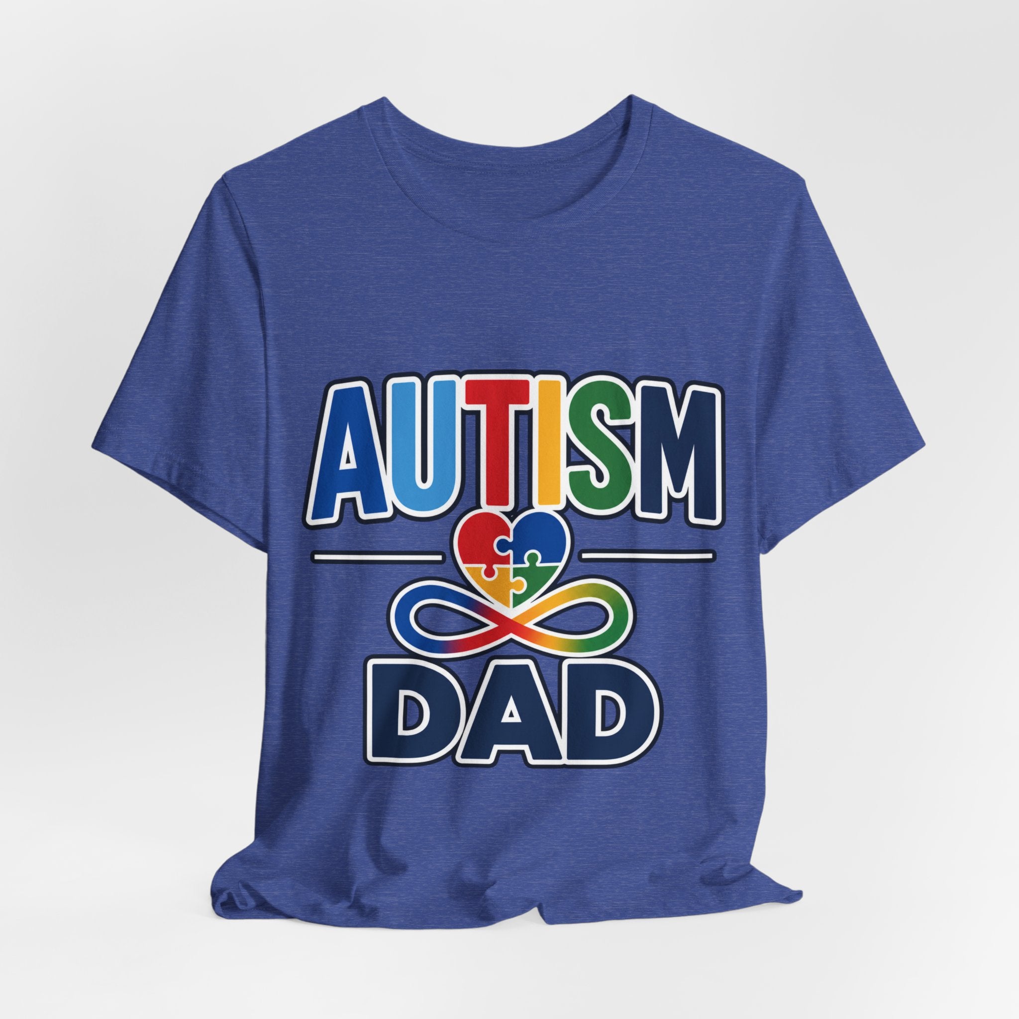 Autism Dad Shirt | Proud Autism Father T-Shirt | Colorful Puzzle Heart Infinity Design | Autism Awareness Gift for Dad | Autism Acceptance Tee