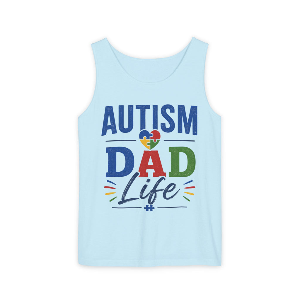 Autism Dad Life Tank Top | Awareness Puzzle Heart, Father Support