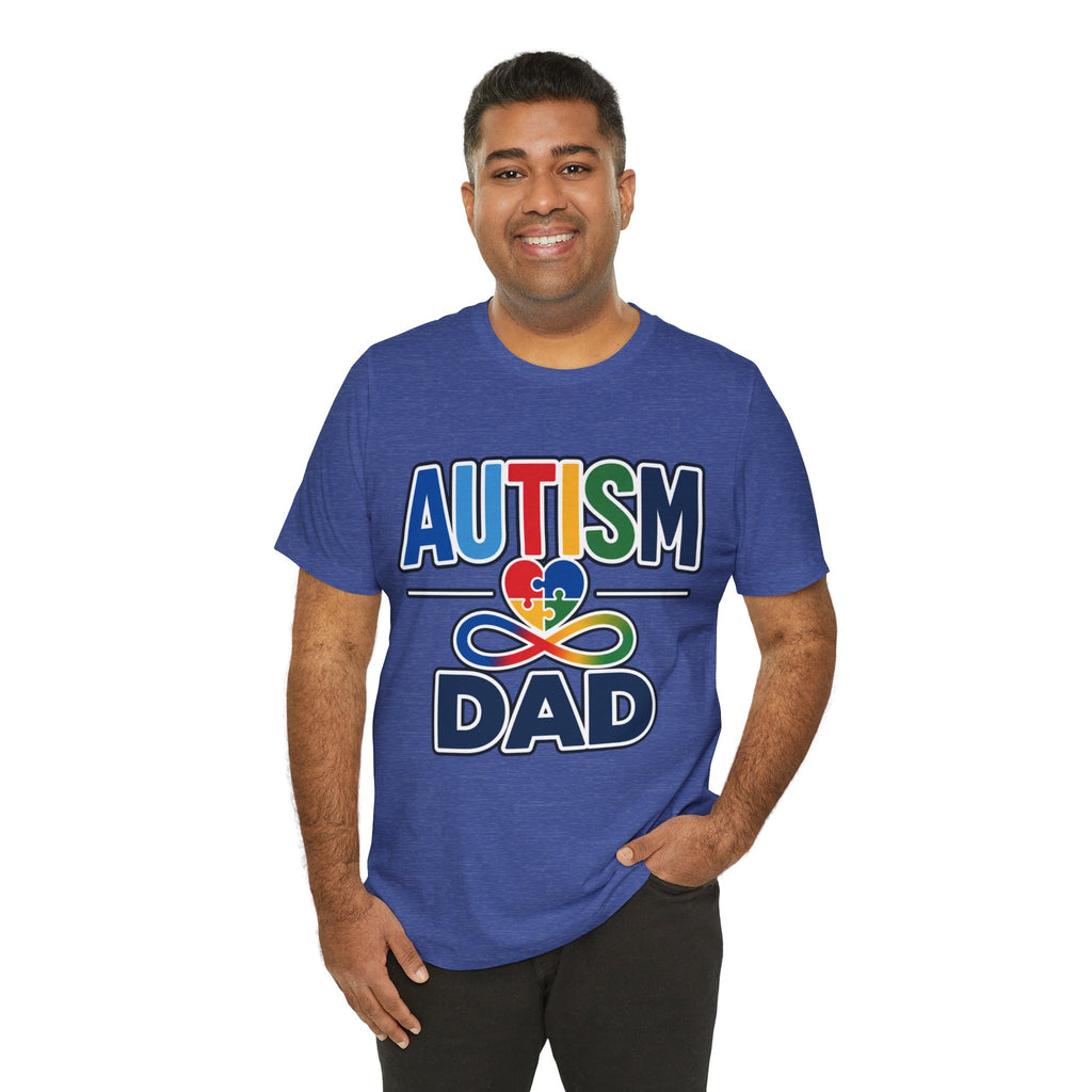 Autism Dad Heart Puzzle Infinity Shirt, Autism Awareness T-Shirt, Autism Acceptance Dad Gift, Neurodiversity Family Apparel