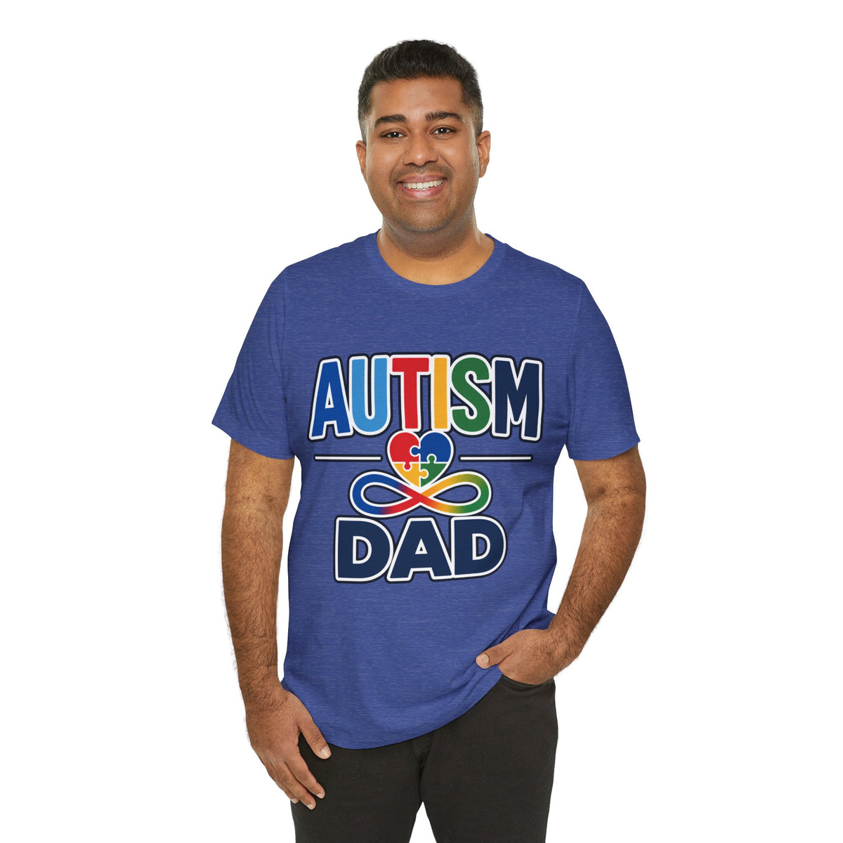 Autism Dad Heart Puzzle Infinity Shirt, Autism Awareness T-Shirt, Autism Acceptance Dad Gift, Neurodiversity Family Apparel