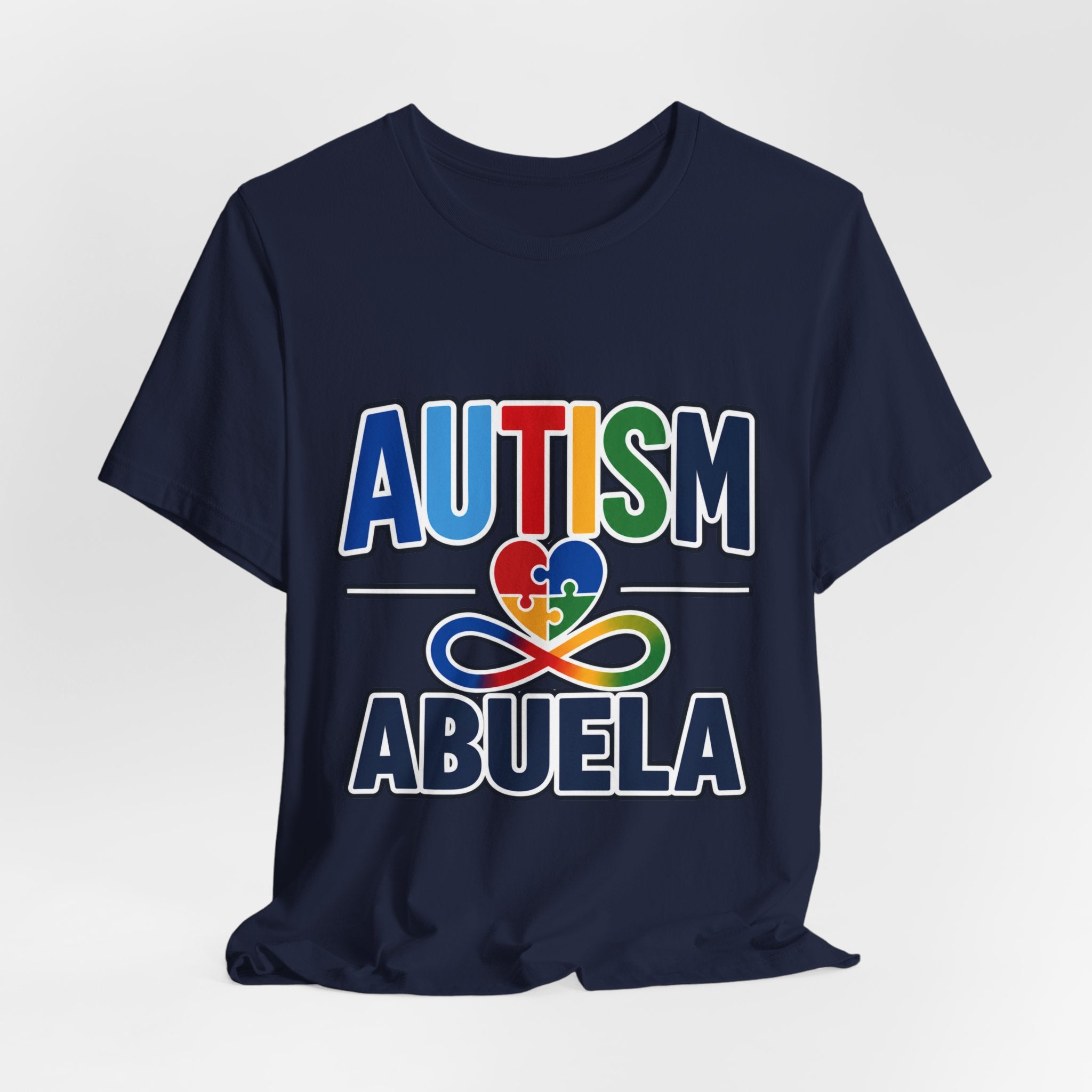 Autism Abuela Shirt | Spanish Autism Grandma T-Shirt | Puzzle Heart Infinity Design | Autism Awareness & Acceptance Gift