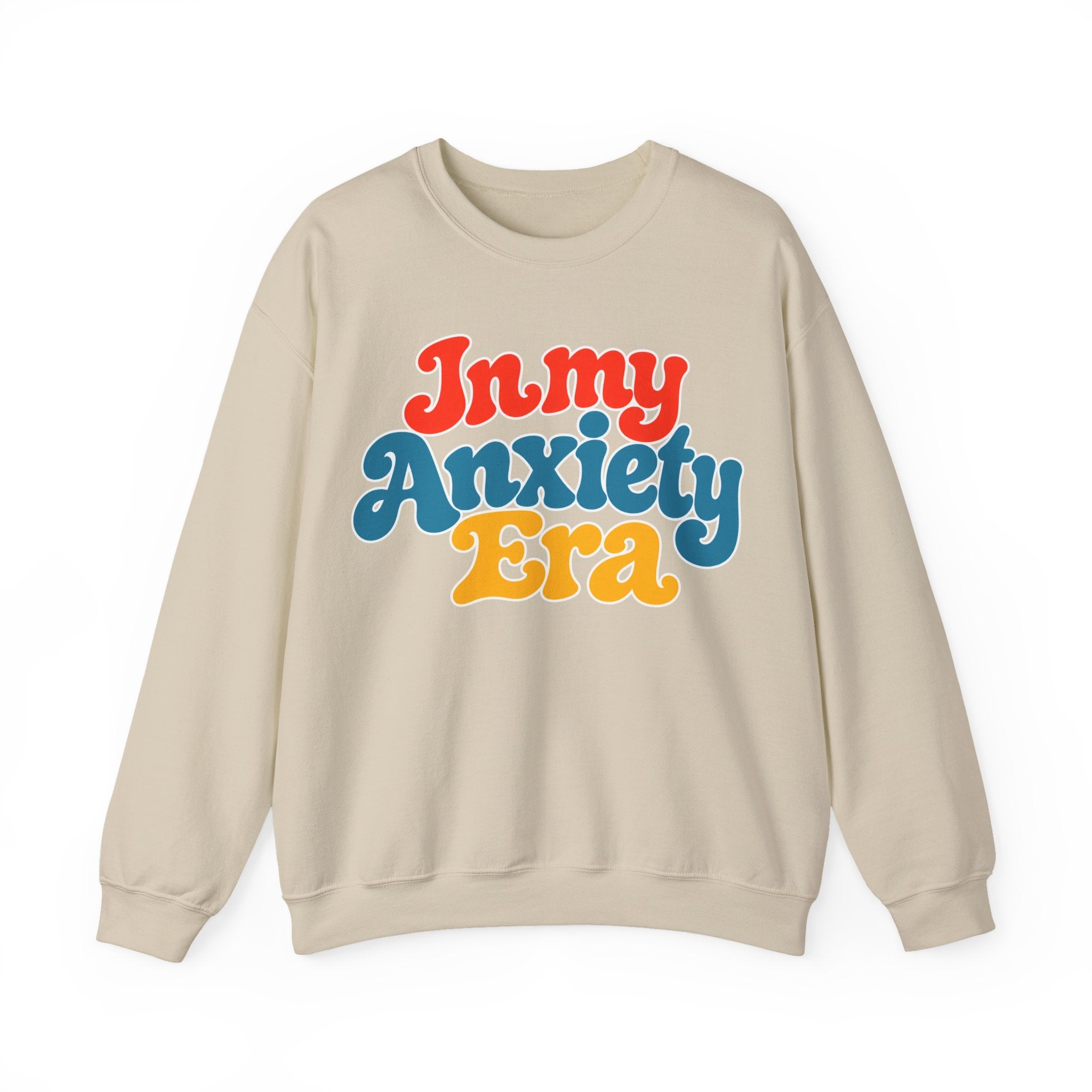 In My Anxiety Era sweatshirt | Crewneck Sweatshirt, Retro Script Mental Health Tee