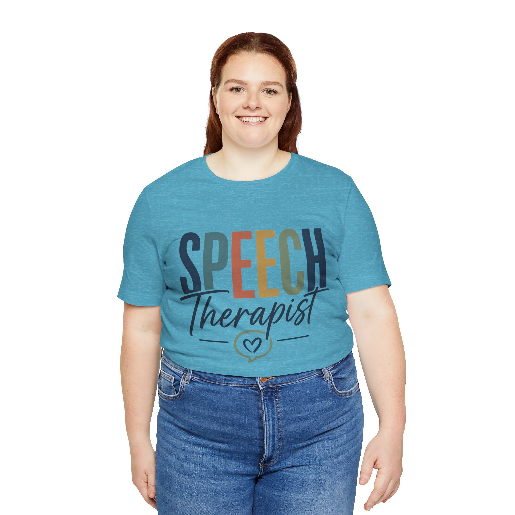 Speech Therapist Shirt | SLP T-Shirt | Heart Typography Graphic Tee | Speech Language Pathologist Gift | Therapist Appreciation Apparel