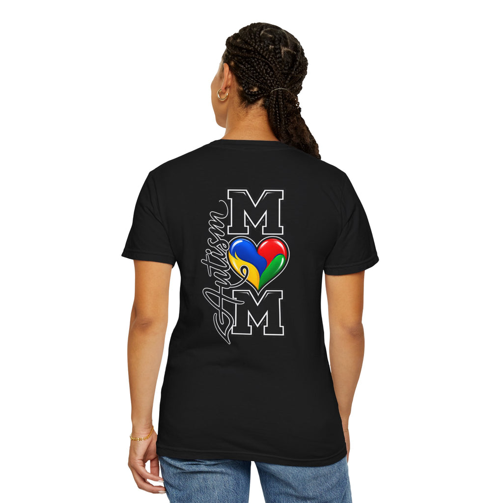 Autism Mom T-Shirt, Letter M Puzzle Heart Shirt, Autism Awareness Mom Tee, Autism Acceptance Gift, Neurodiversity Family Apparel