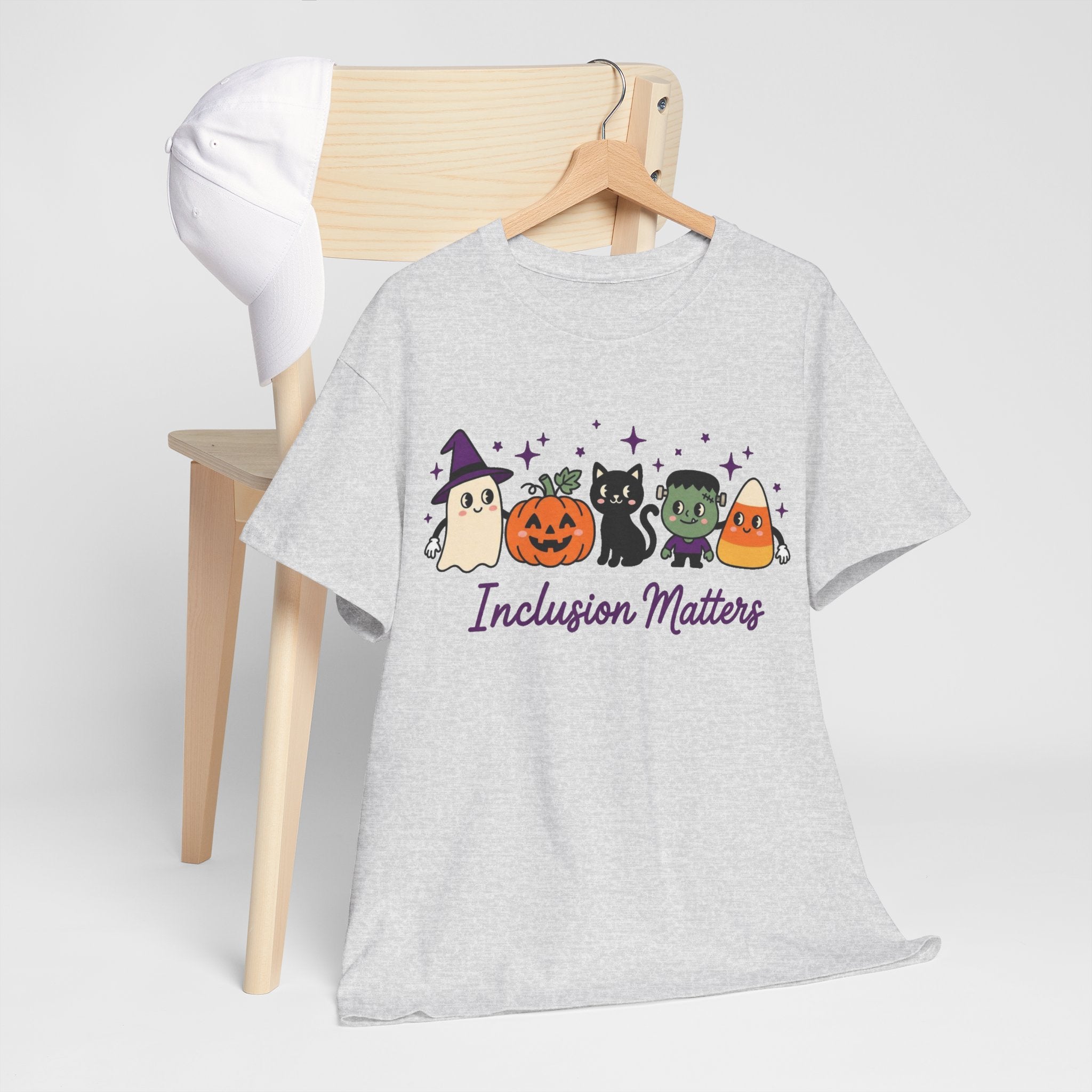 Inclusion Matters Halloween Characters Tee, Ghost Pumpkin Black Cat Candy Corn Shirt, Autism Acceptance Fall Halloween T-Shirtrn