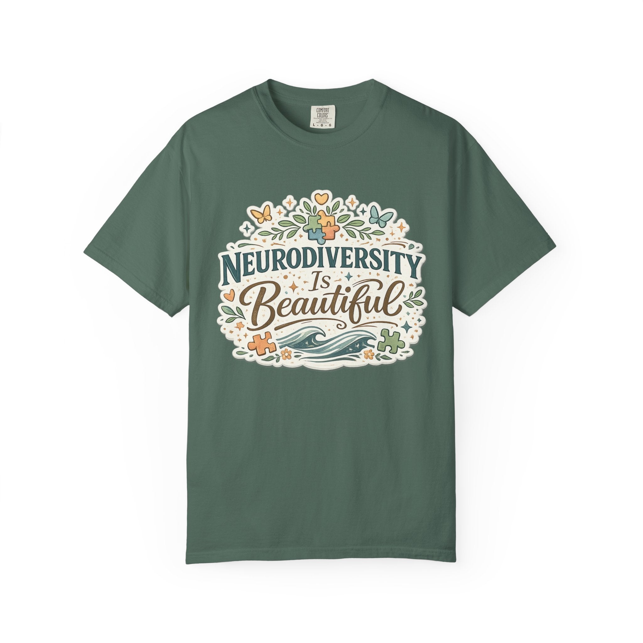 Neurodiversity Is Beautiful T-shirt | Floral Wave Awareness Tee