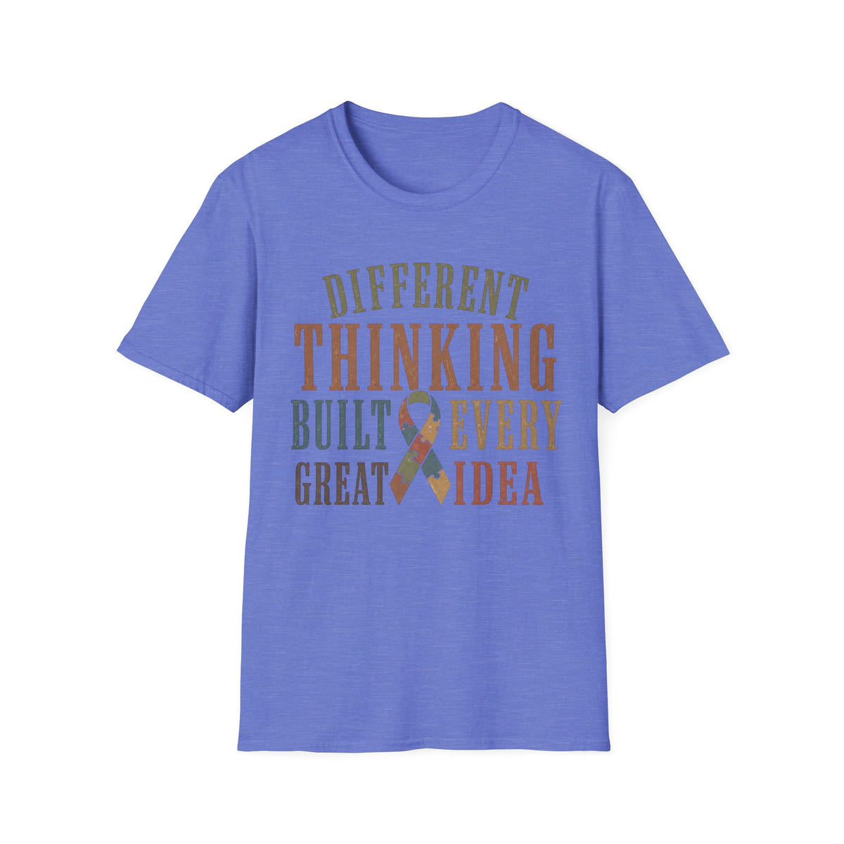 Different Thinking Built Every Great Idea T-Shirt | Autism Awareness Ribbon