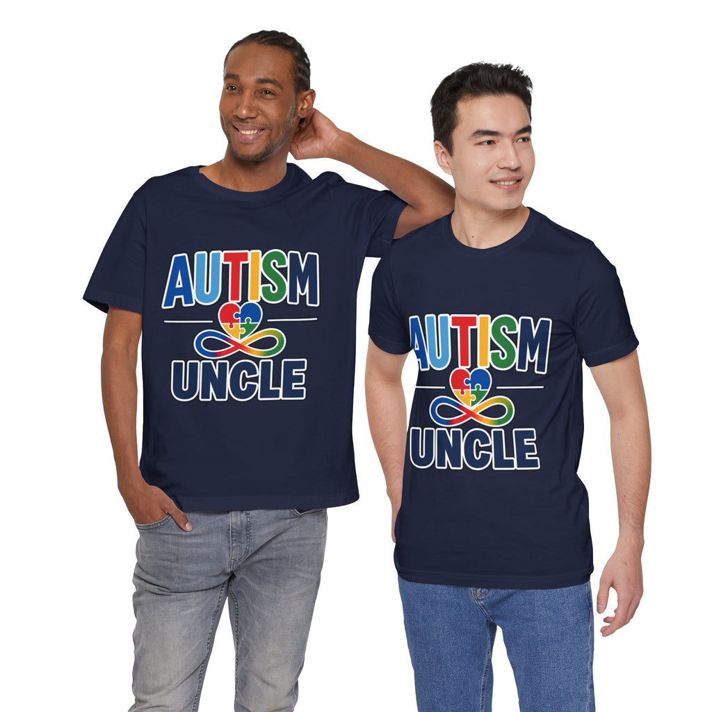 Autism Uncle Shirt | Proud Autism Uncle T-Shirt | Colorful Puzzle Ribbon Infinity Design | Autism Awareness & Acceptance Gift | Special Needs Family Apparel