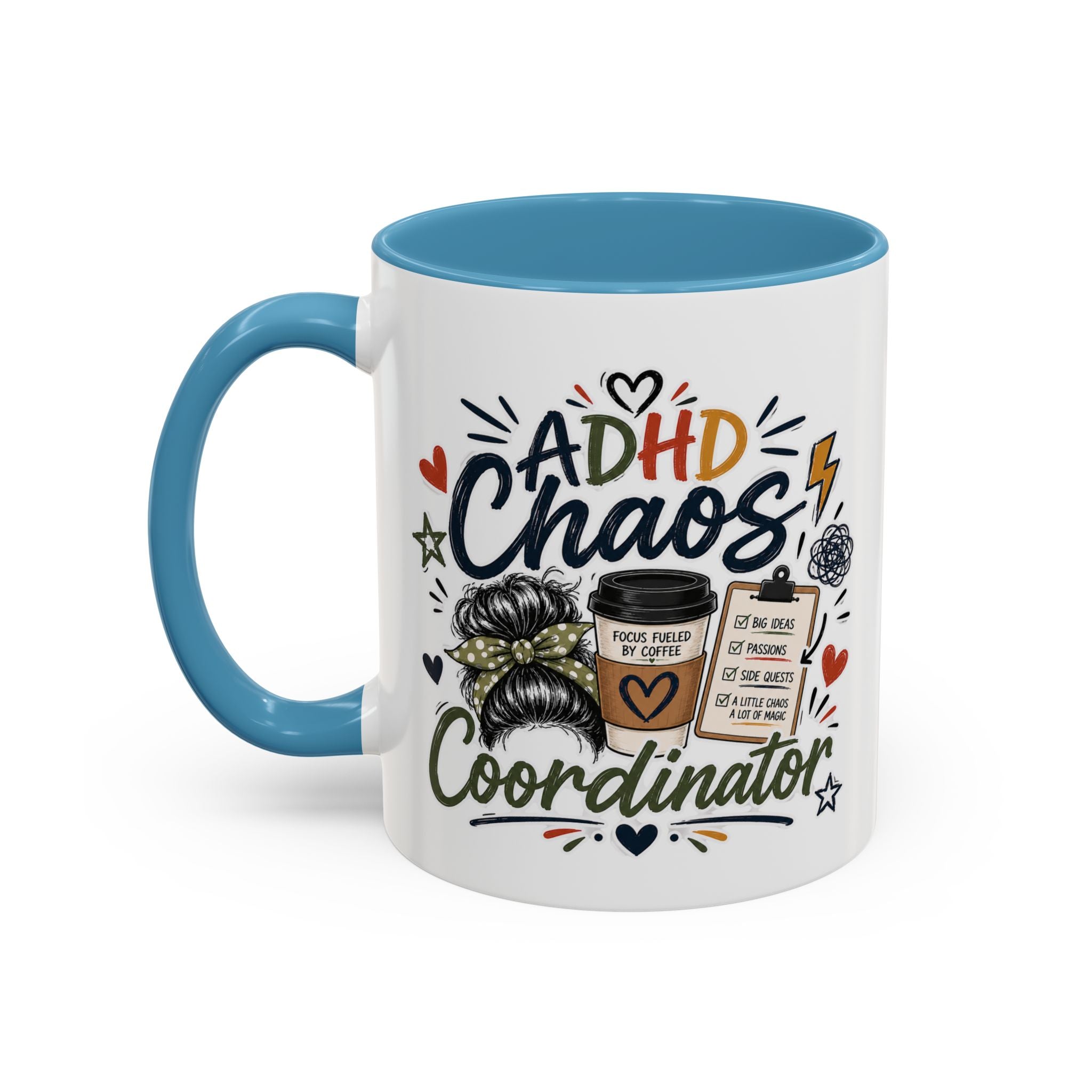 ADHD Chaos Coordinator Mug | Funny ADHD Coffee Mug | Mental Health Awareness Cup | Ceramic Coffee Mug for Moms, Teachers & ADHD Lovers
