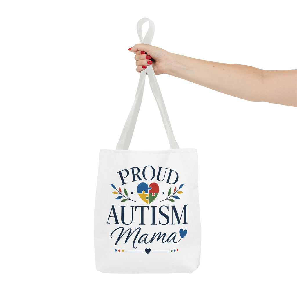Proud Autism Mama Tote Bag | Puzzle Heart Support Awareness