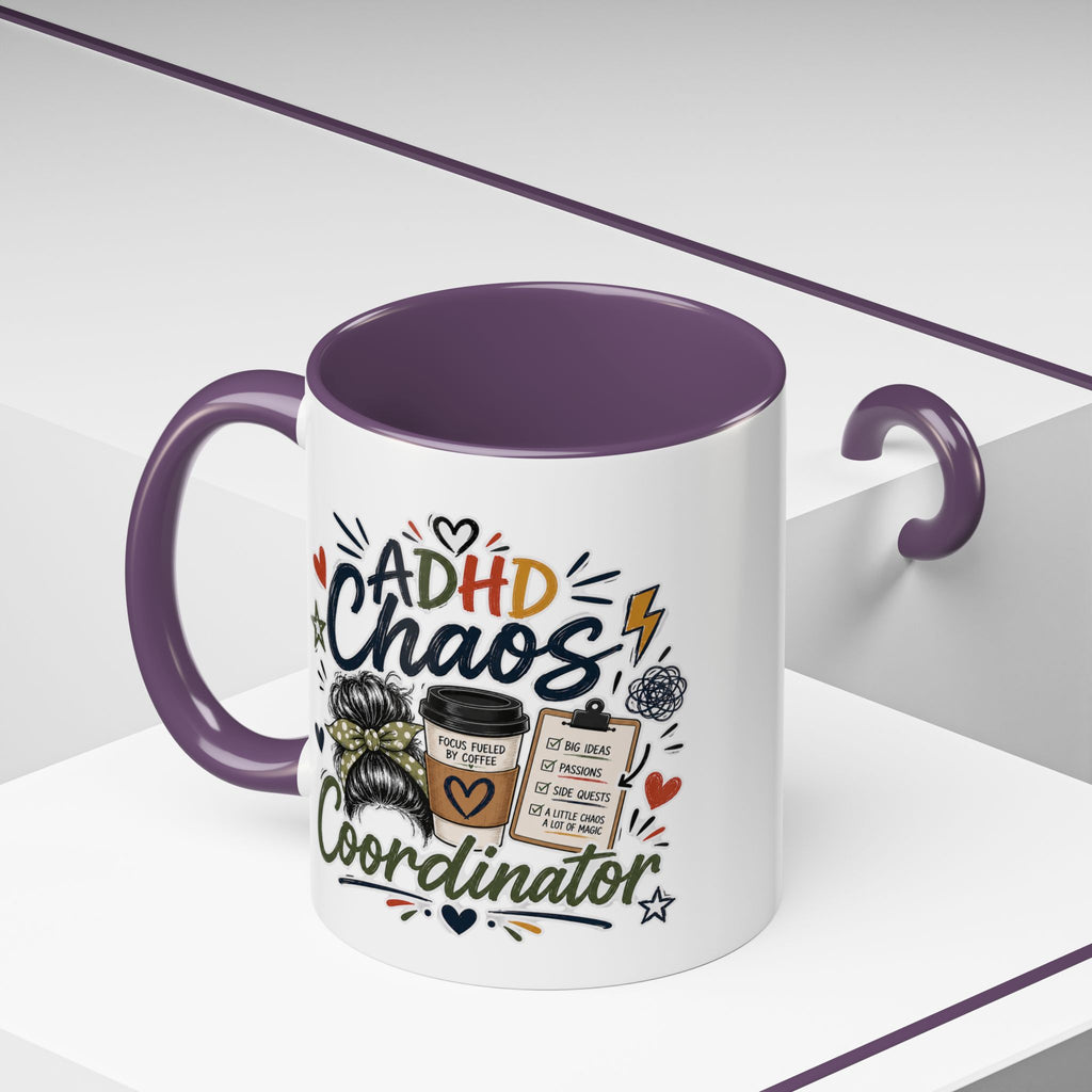ADHD Chaos Coordinator Mug | Funny ADHD Coffee Mug | Mental Health Awareness Cup | Ceramic Coffee Mug for Moms, Teachers & ADHD Lovers