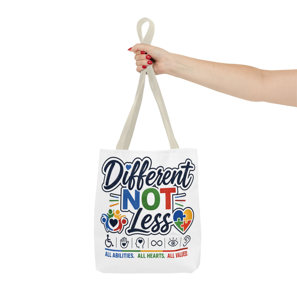 Different Not Less Tote Bag | Neurodiversity Awareness, All Abilities Design
