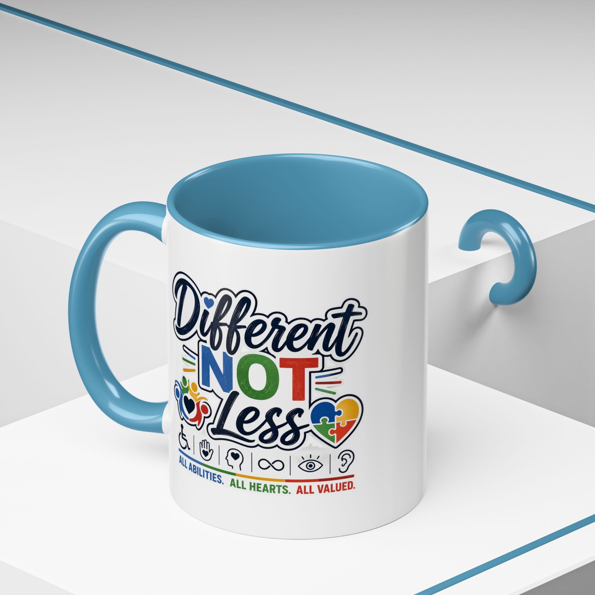 Different Not Less Accent Coffee Mug – Disability Pride Inspirational 11/15oz