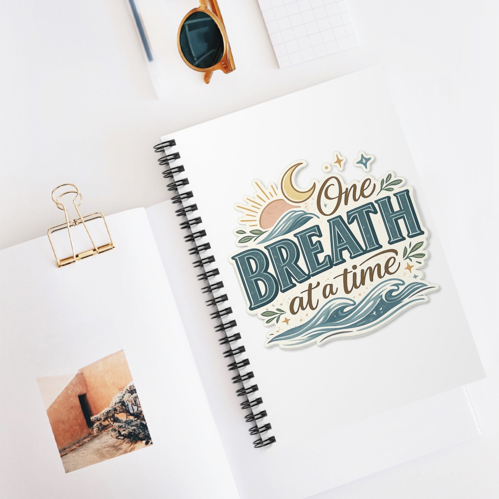 One Breath at a Time Spiral Notebook | Inspirational Quote Journal
