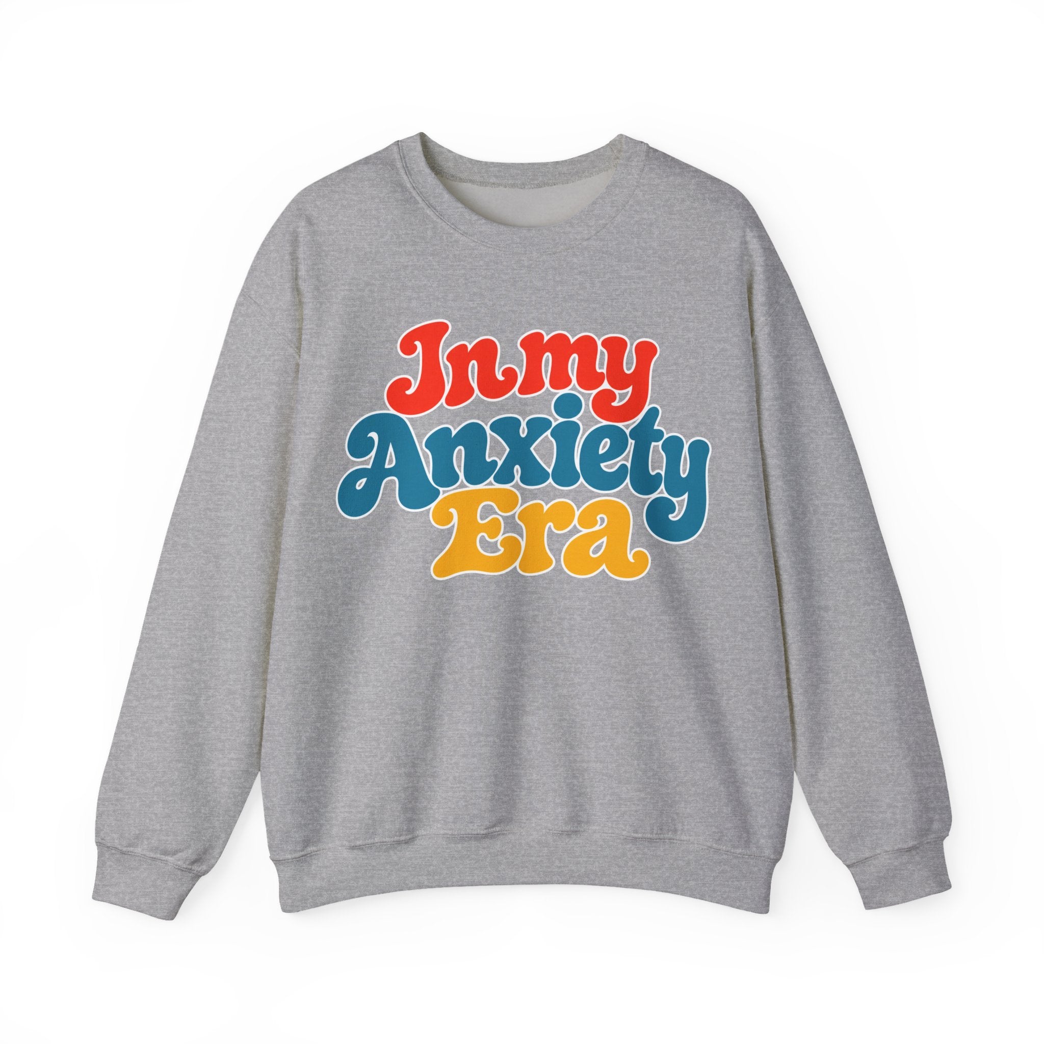 In My Anxiety Era sweatshirt | Crewneck Sweatshirt, Retro Script Mental Health Tee