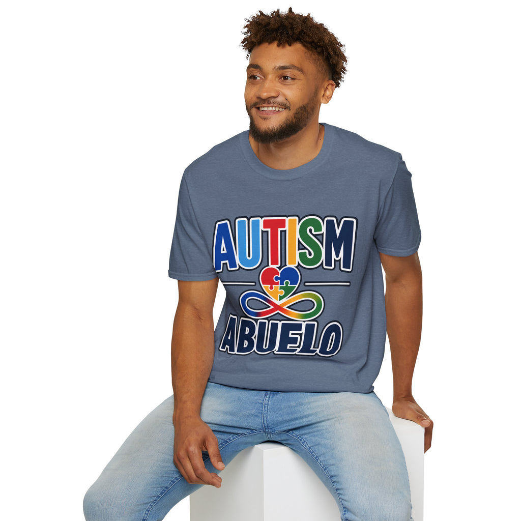 Autism Puzzle Heart Infinity Abuelo T-Shirt | Grandfather Awareness Tee