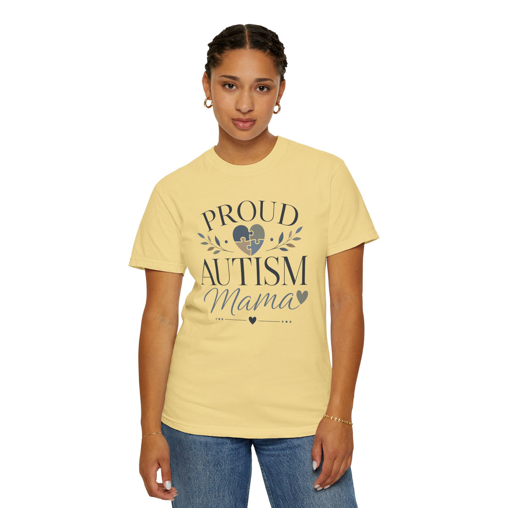 Autism Mama T-Shirt, Proud Autism Mom Shirt with Puzzle Heart Design, Autism Awareness & Acceptance Gift