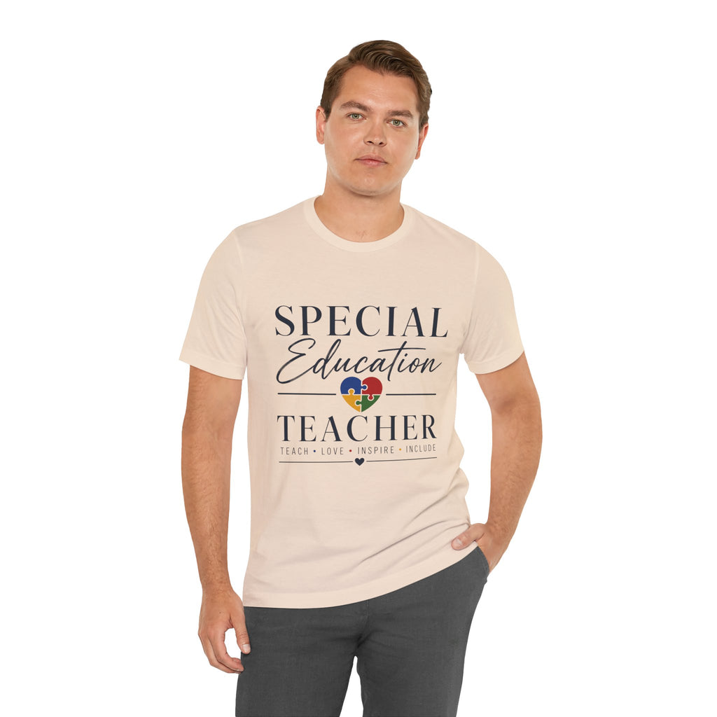 Special Education Teacher Shirt | Teach Love Inspire T-Shirt | Puzzle Heart Graphic Tee | Autism Acceptance Gift | Inclusive Teacher