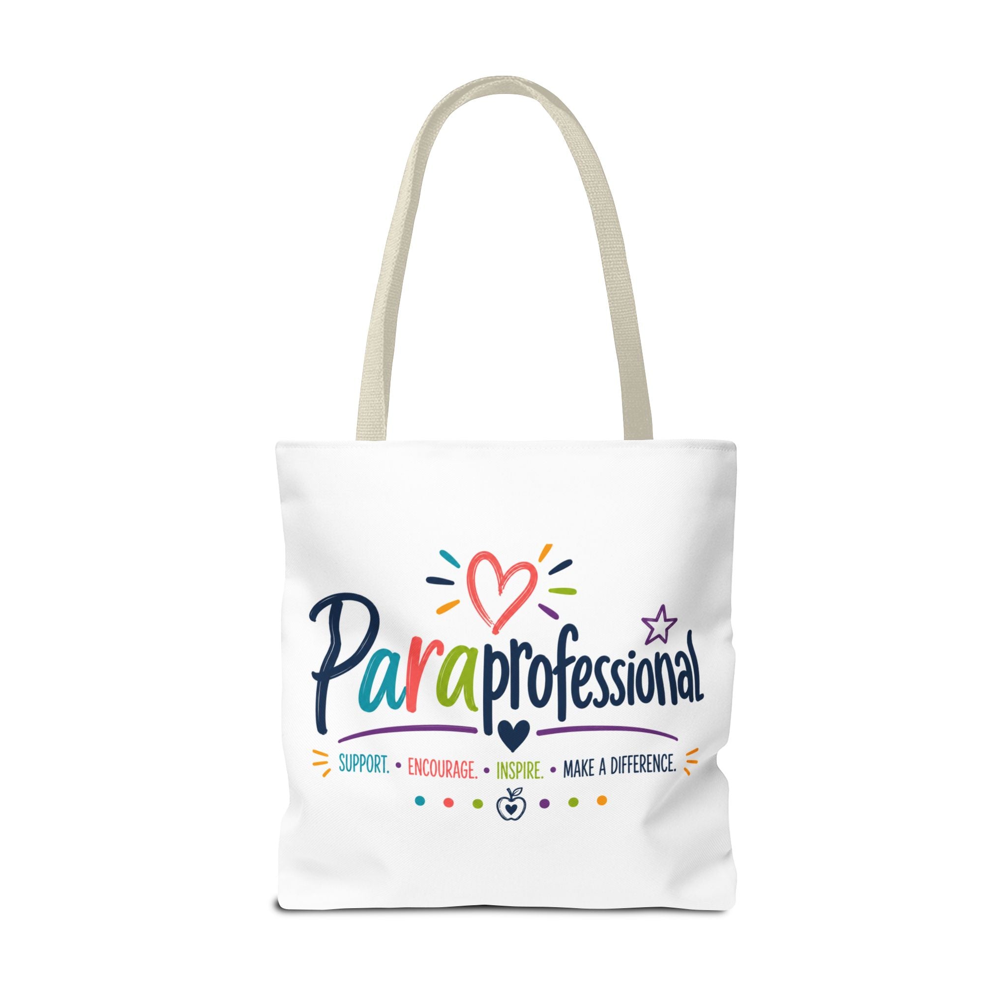 Paraprofessional Heart Logo Tote Bag | School Staff Appreciation