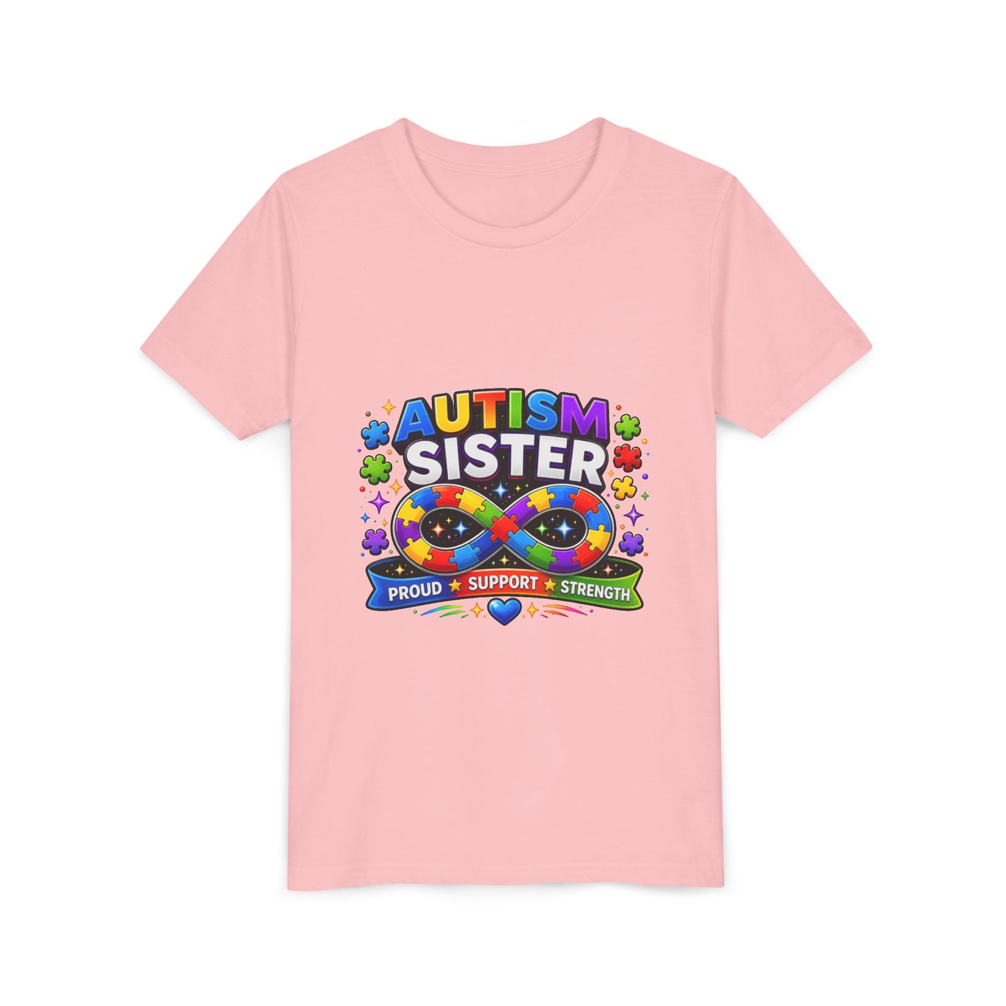 Autism Sister Shirt | Autism Sibling Tee | Infinity Puzzle Shirt | Proud Support Strength | Autism Acceptance Gift for Sister