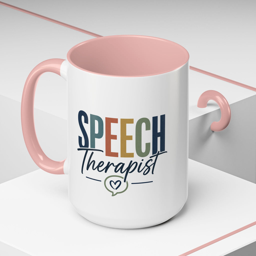 Speech Therapist Coffee Mug | Colorful Lettering Accent Mug