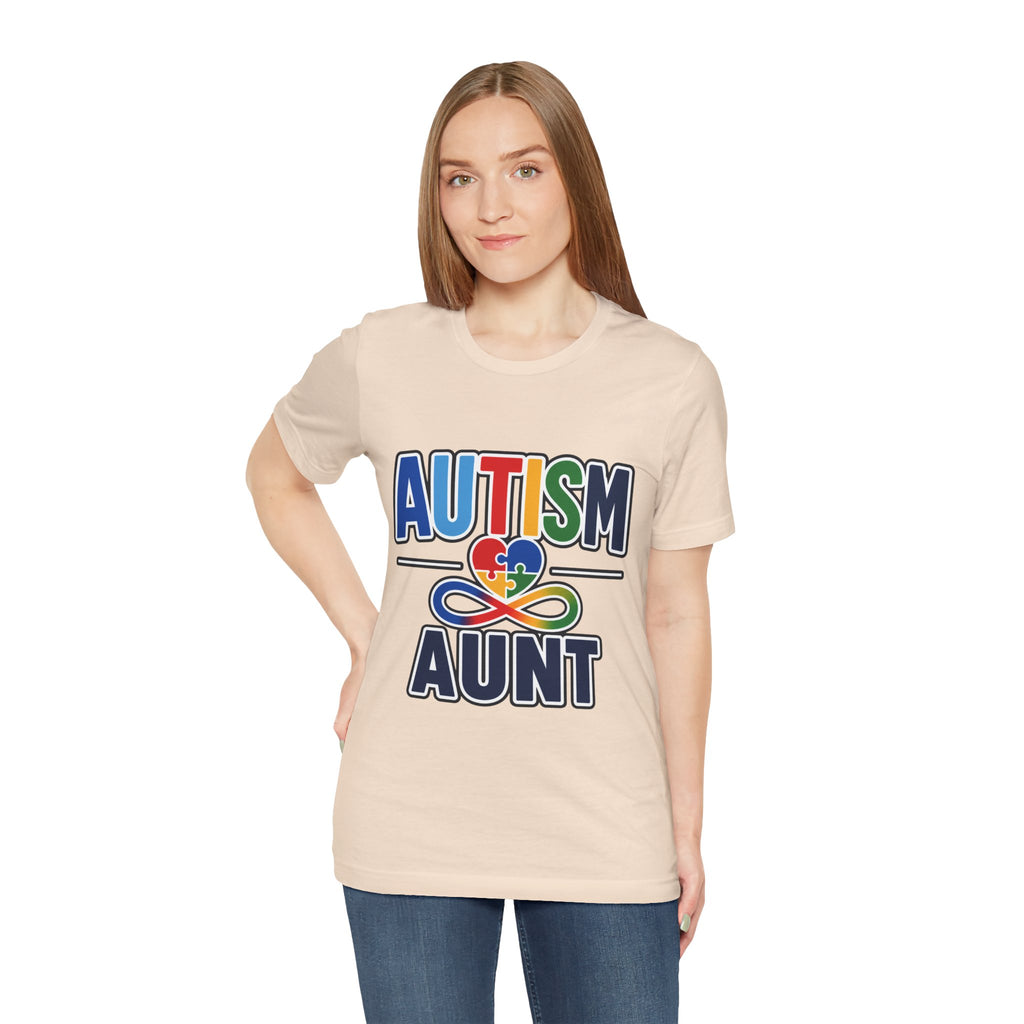Autism Aunt Shirt | Colorful Puzzle Heart Tee | Autism Acceptance Gift for Aunt | Neurodiversity Awareness T-Shirt | Family Apparel