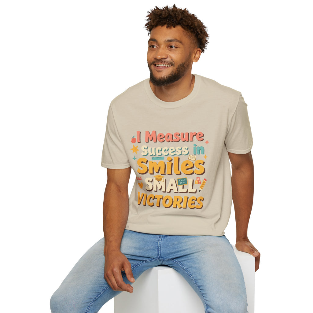 I Measure Success in Smiles Graphic T-Shirt | Positive Quote Tee