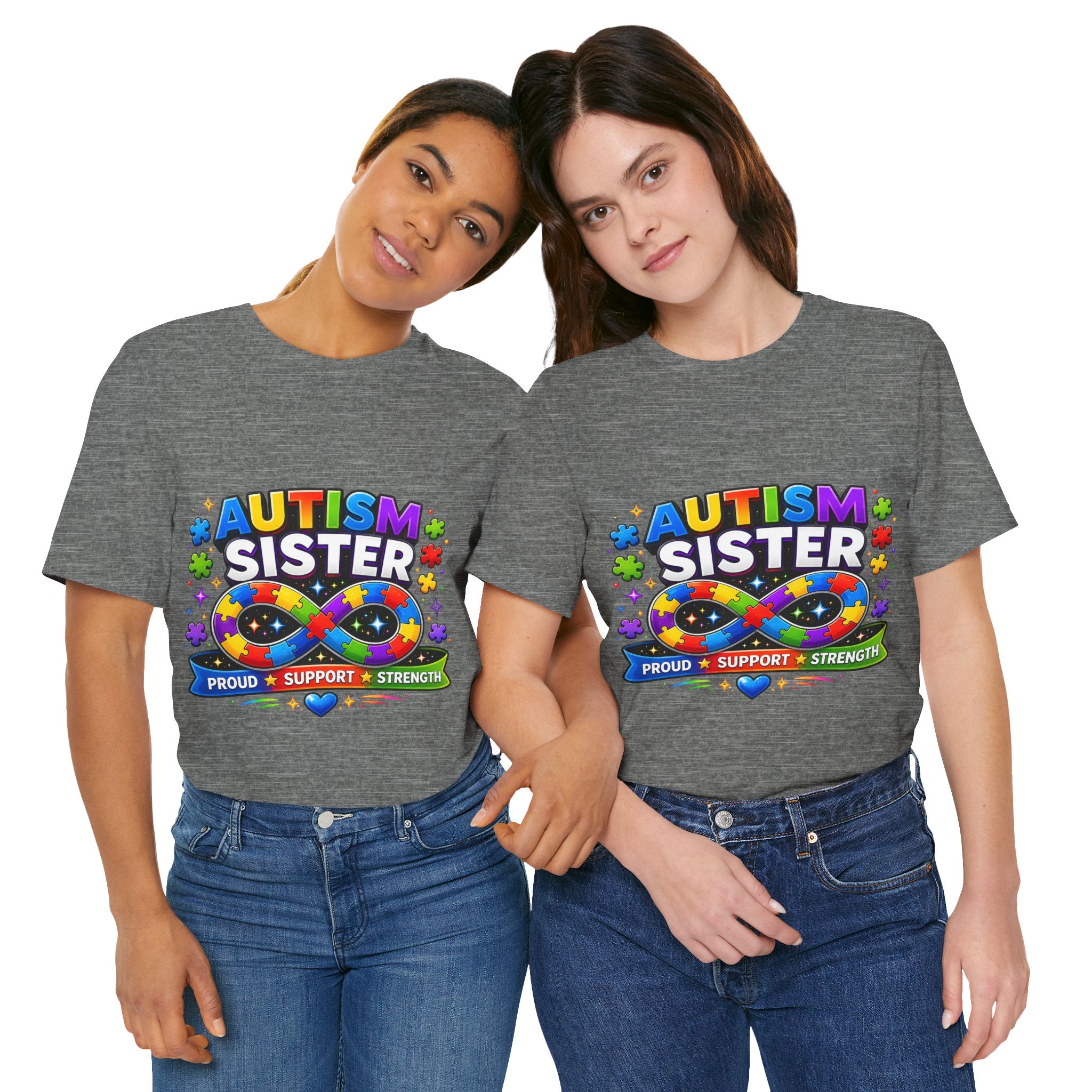 Autism Sister Tee | Puzzle Infinity Support Strength Shirt