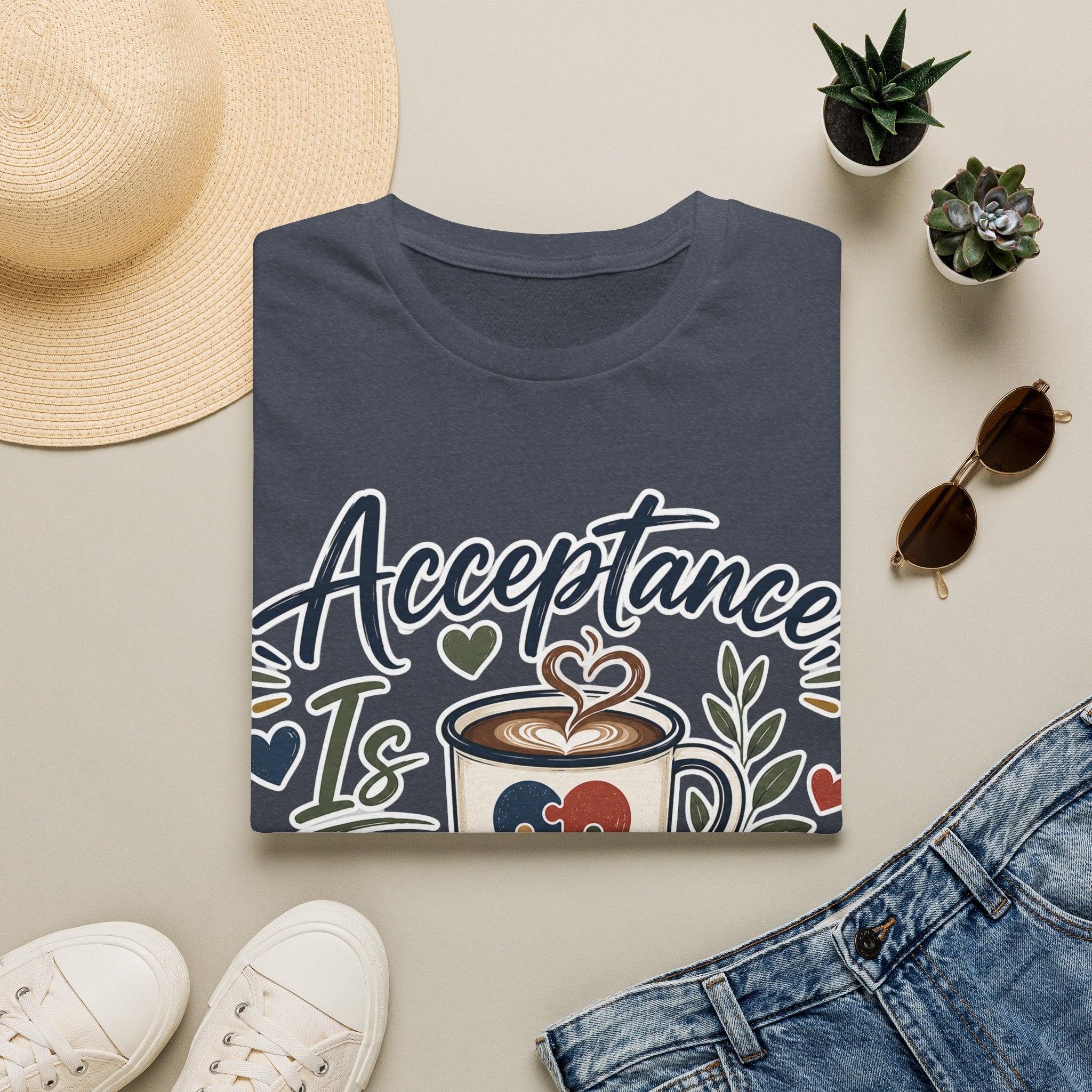 Acceptance Is Always Brewing Shirt | Coffee Lover T-Shirt | Autism Acceptance Tee | Inclusive Graphic Shirt | Barista Gift