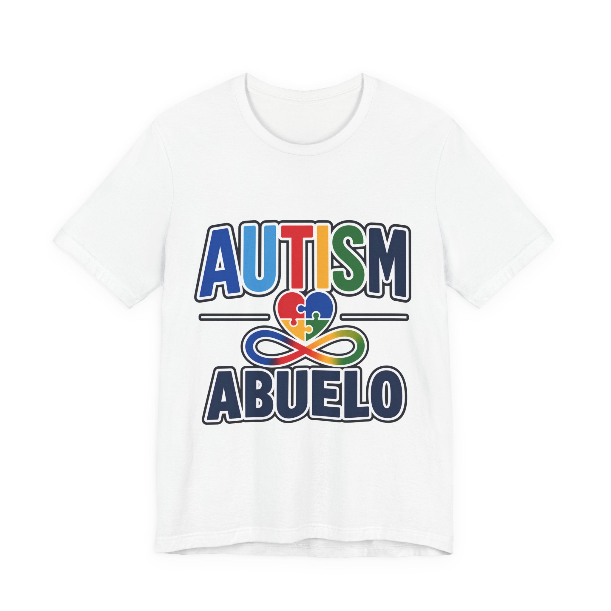 Autism Abuelo Shirt | Proud Autism Grandpa T-Shirt | Spanish Grandpa Puzzle Heart Infinity Design | Autism Awareness & Acceptance Gift
